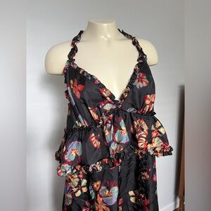 Ulla Johnson Black Floral Dress